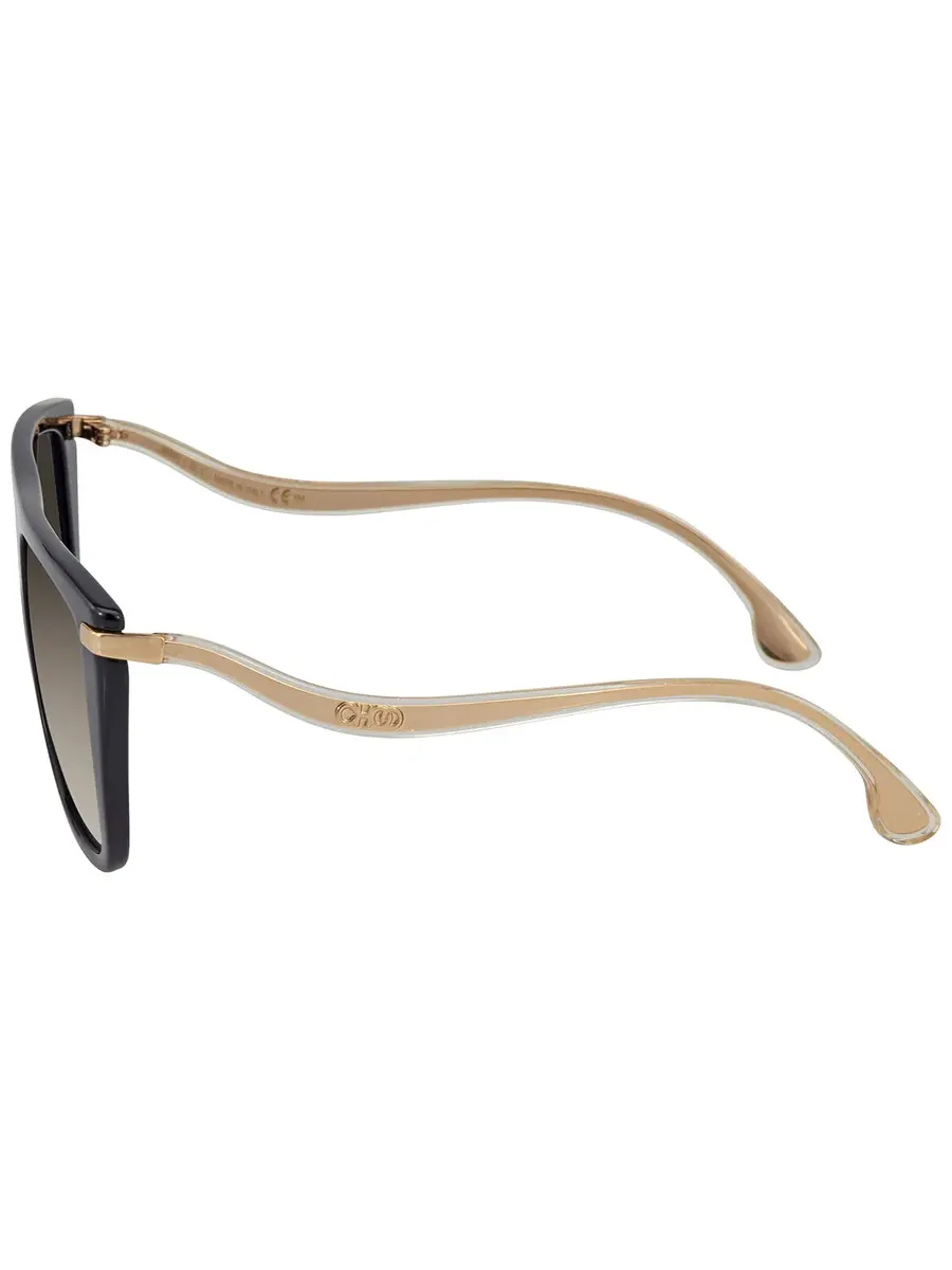 Женские солнцезащитные очки Jimmy Choo Gray SF Gold Browline SUVI/S 0807/FQ 58 — изображение 4 из 5, черный
