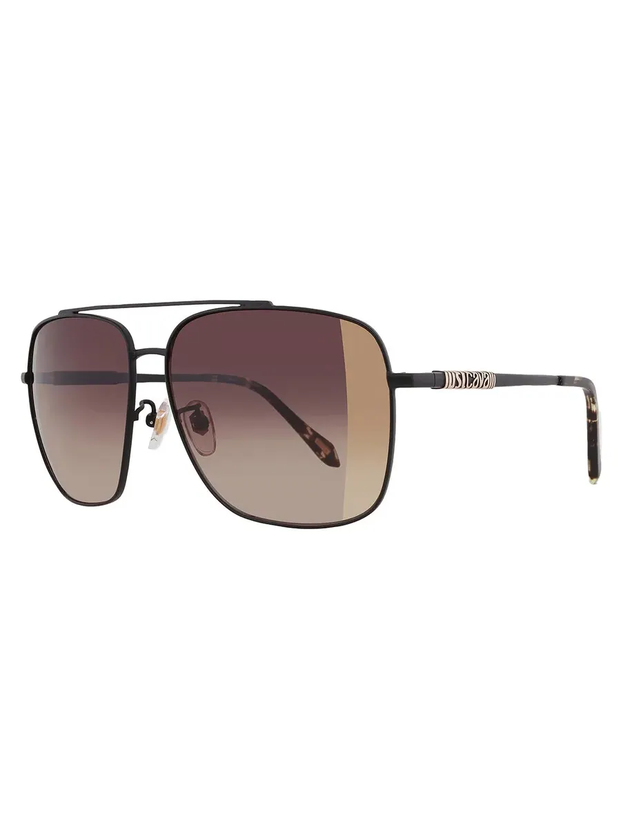 Солнцезащитные очки для женщин Just Cavalli Brown Gradient Mirror Gold Navigator SJC030 305G 61 — изображение 2 из 4, черный