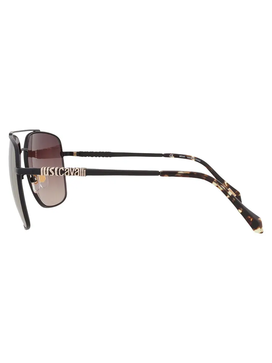 Солнцезащитные очки для женщин Just Cavalli Brown Gradient Mirror Gold Navigator SJC030 305G 61 — изображение 4 из 4, черный
