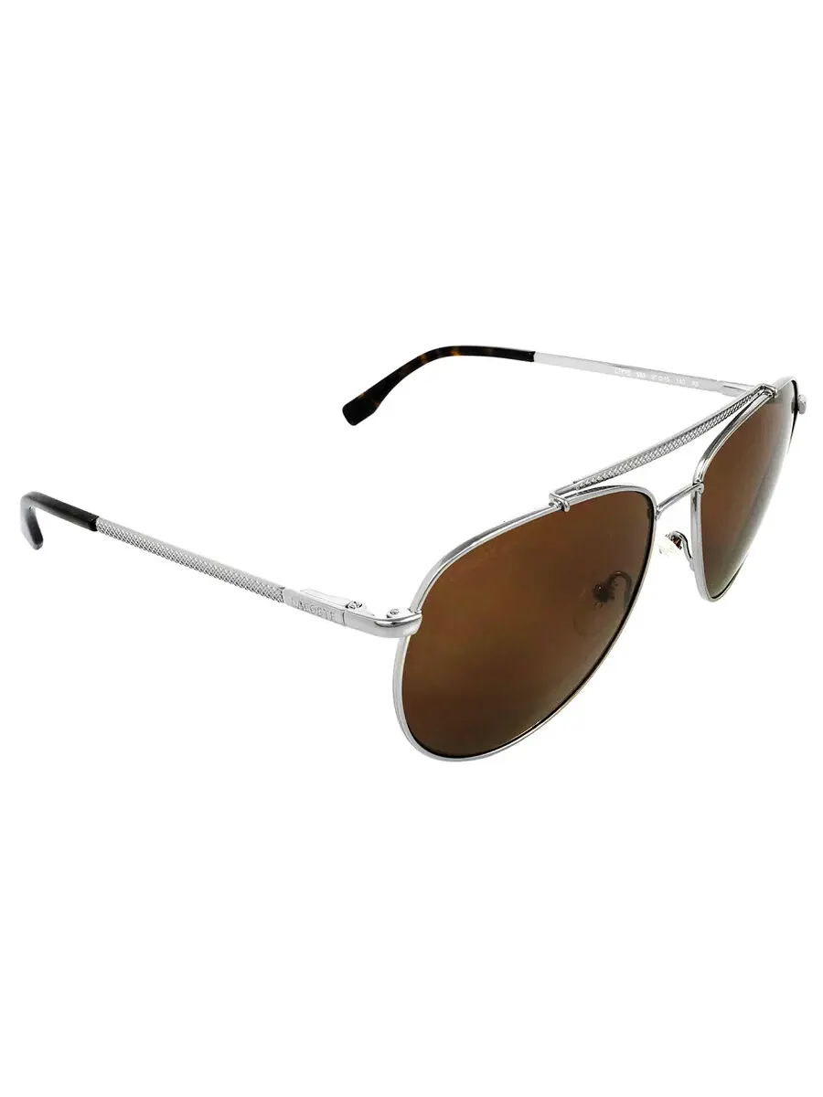 Солнцезащитные очки Lacoste Brown Pilot унисекс L177S 033 57 — изображение 3 из 4, коричневый