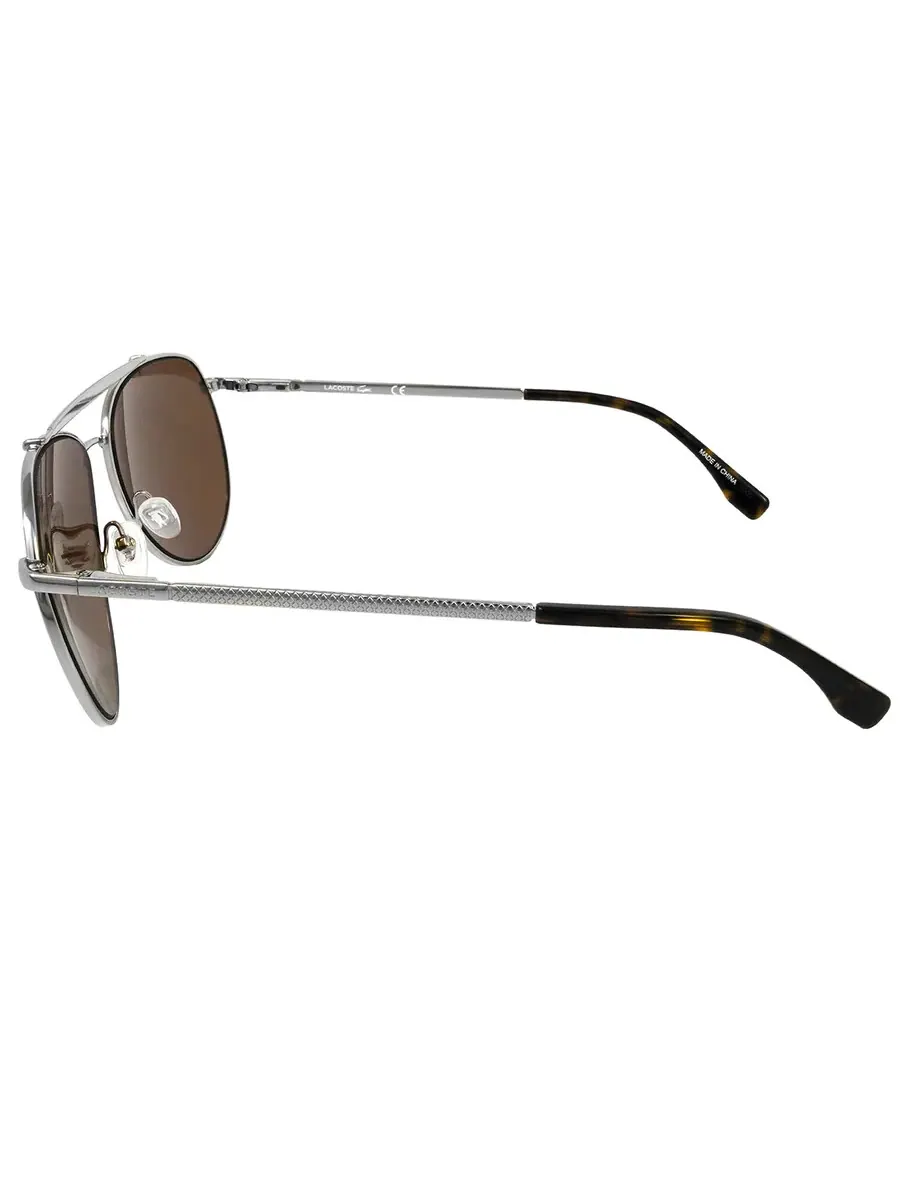 Солнцезащитные очки Lacoste Brown Pilot унисекс L177S 033 57 — изображение 4 из 4, коричневый