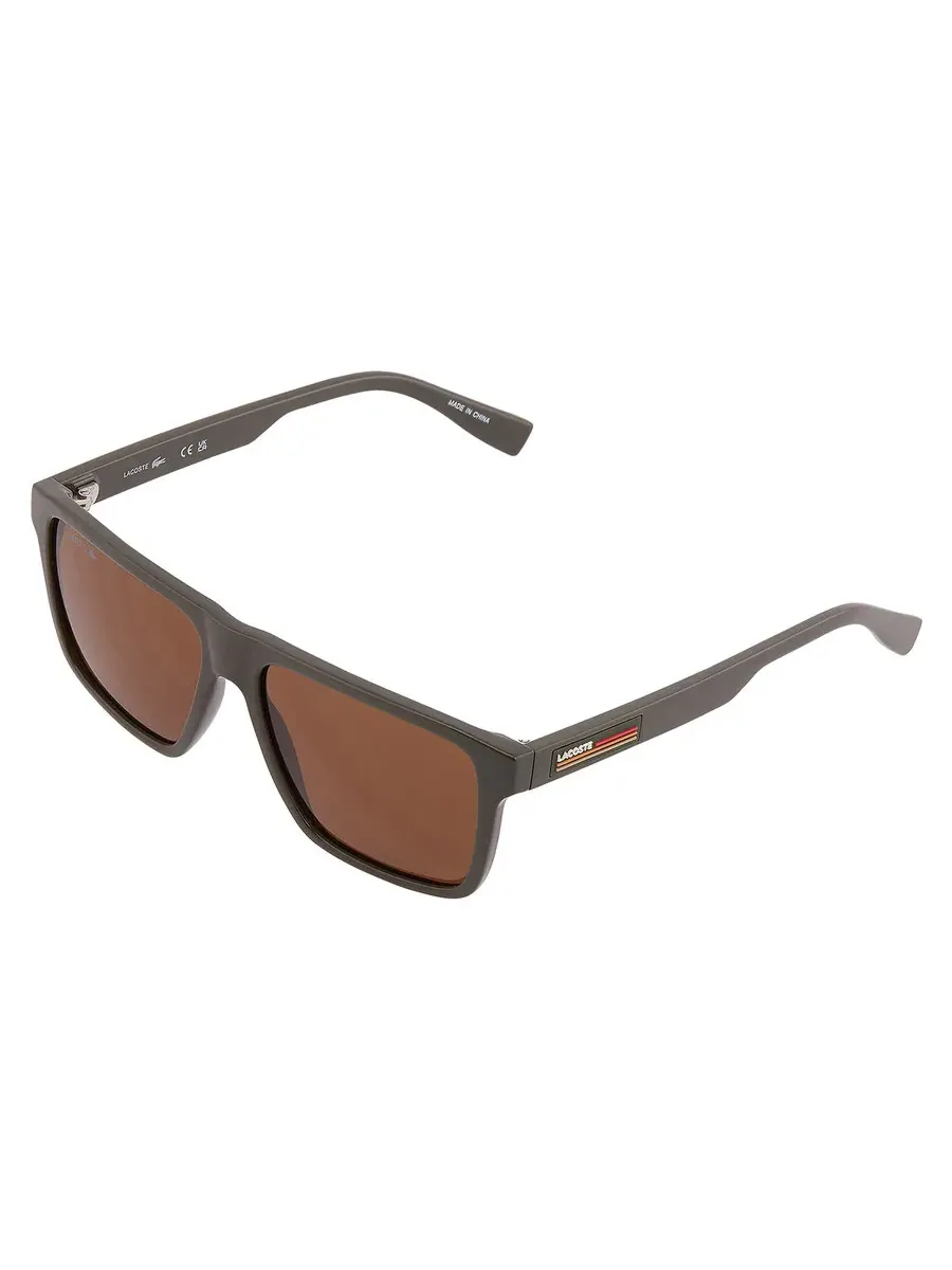 Мужские солнцезащитные очки Lacoste Brown Square L6027S 275 57 — изображение 3 из 4, хаки