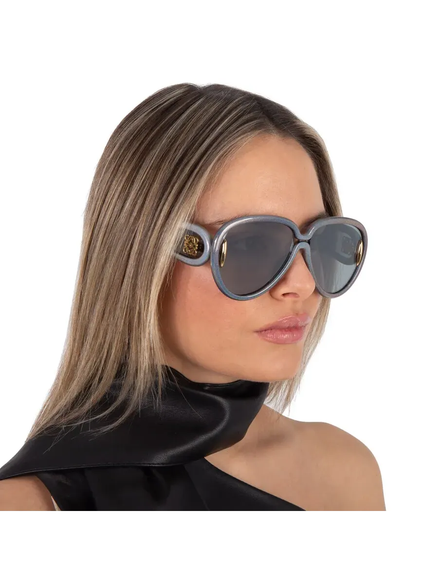 Солнцезащитные очки Loewe Blue Mirror Pilot унисекс LW40132I 05X 65 — изображение 2 из 5, черный