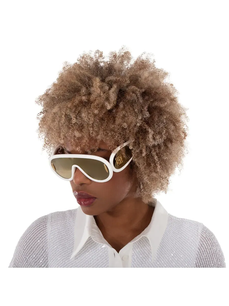 Солнцезащитные очки унисекс Loewe Brown Mirror Mask LW40108I 25G 140 — изображение 2 из 6, слоновая кость