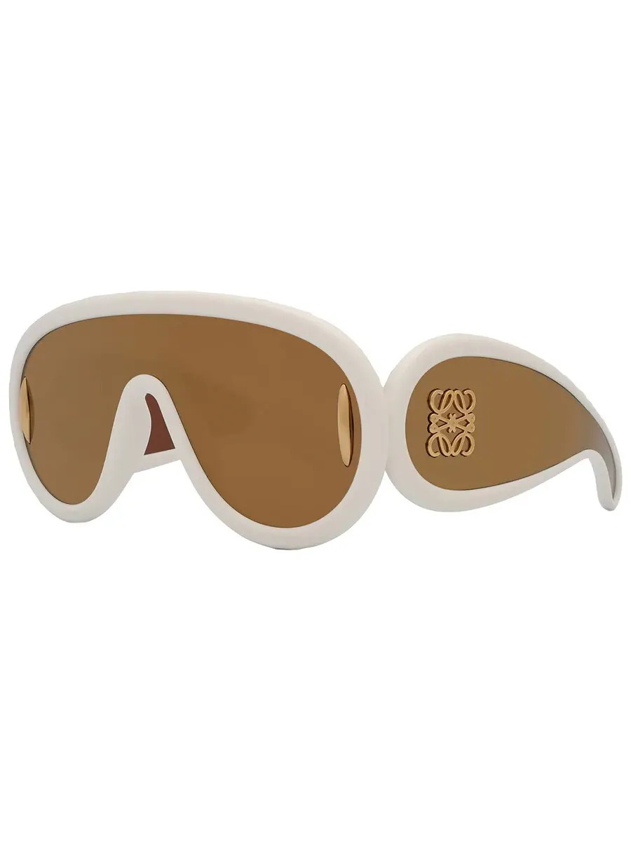 Солнцезащитные очки унисекс Loewe Brown Mirror Mask LW40108I 25G 140 — изображение 4 из 6, слоновая кость