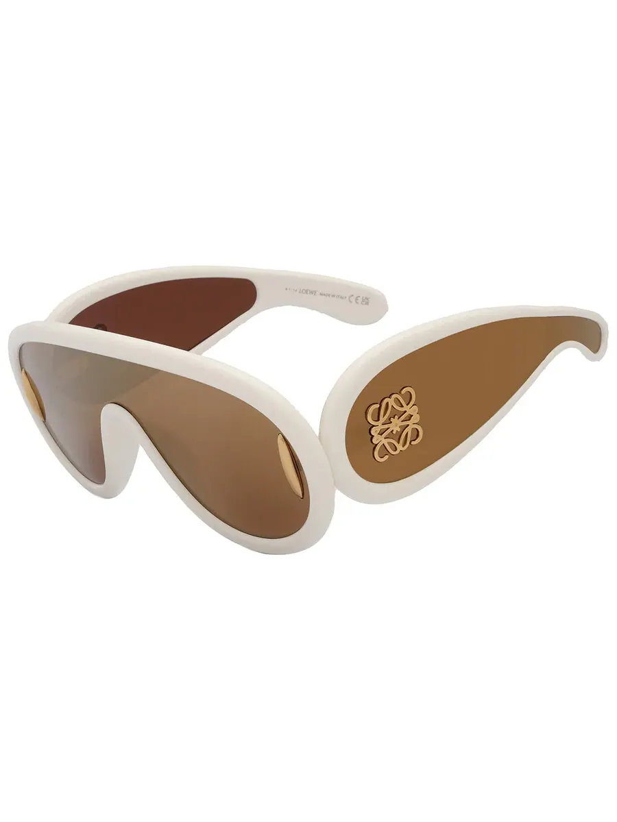Солнцезащитные очки унисекс Loewe Brown Mirror Mask LW40108I 25G 140 — изображение 5 из 6, слоновая кость