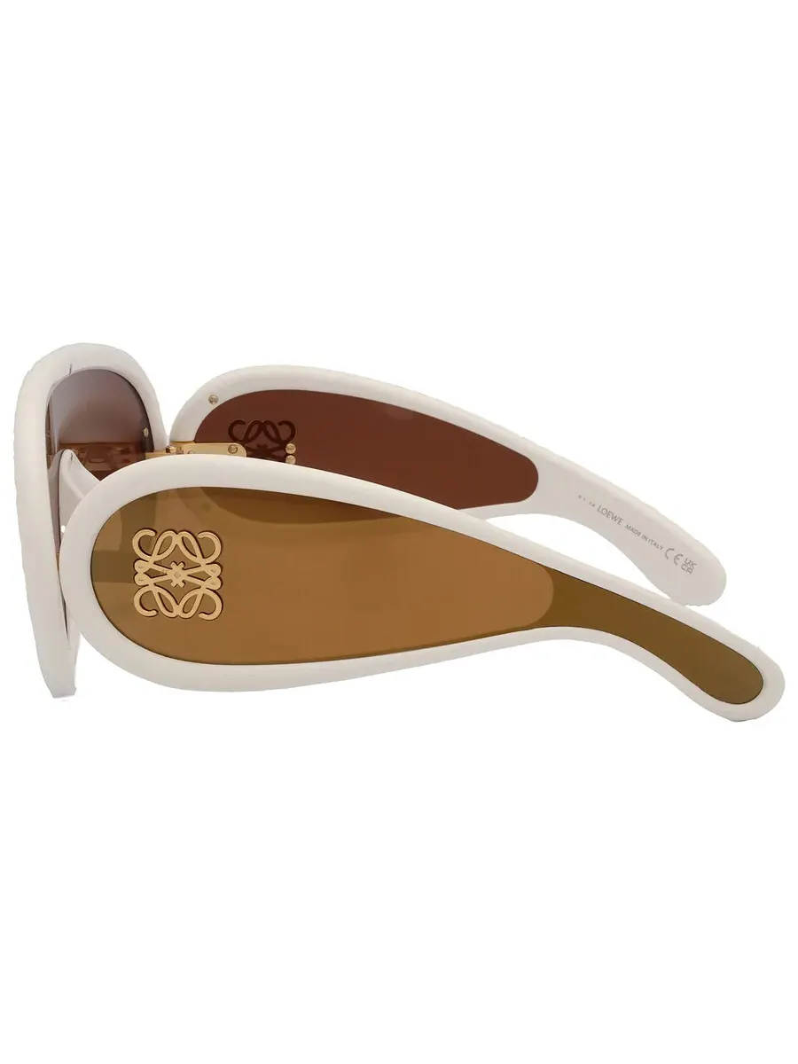 Солнцезащитные очки унисекс Loewe Brown Mirror Mask LW40108I 25G 140 — изображение 6 из 6, слоновая кость