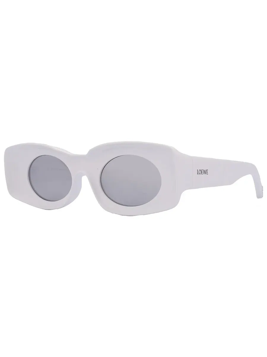 Солнцезащитные очки Loewe Smoke Mirror прямоугольной формы унисекс LW40033I 21C 49 — изображение 3 из 5, белый