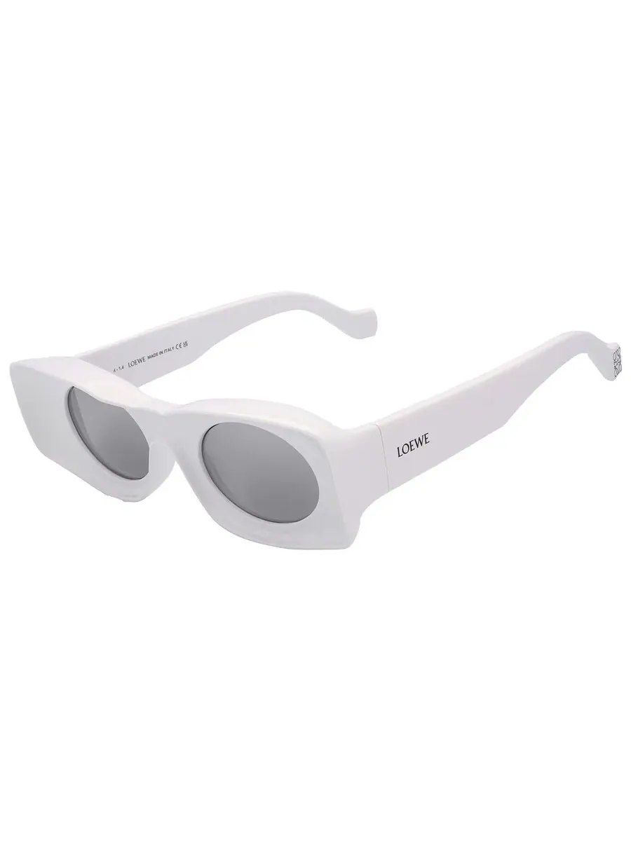 Солнцезащитные очки Loewe Smoke Mirror прямоугольной формы унисекс LW40033I 21C 49 — изображение 4 из 5, белый