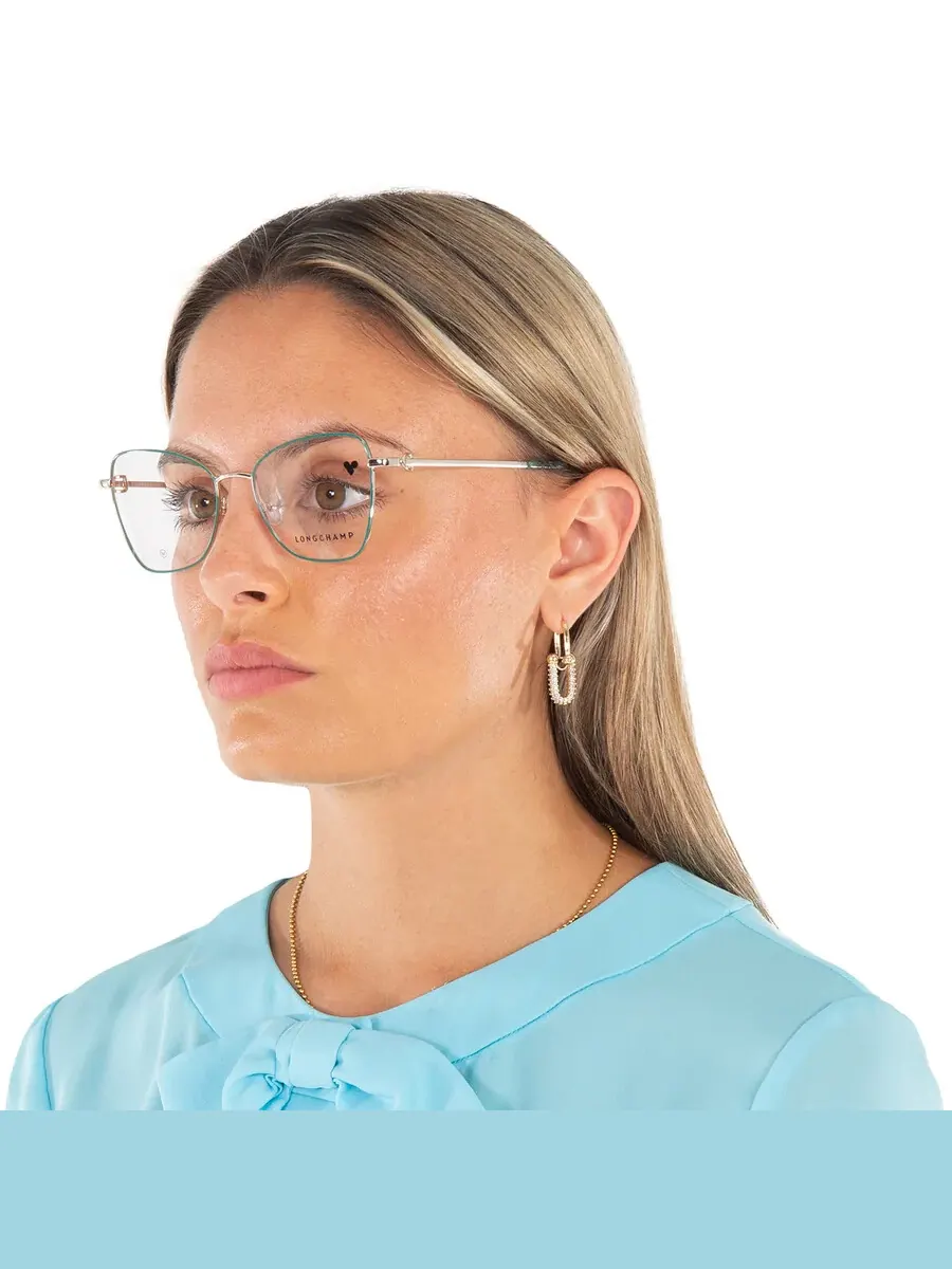 Женские очки Longchamp Demo Butterfly LO2157 711 52, золотистый/зеленый — 2