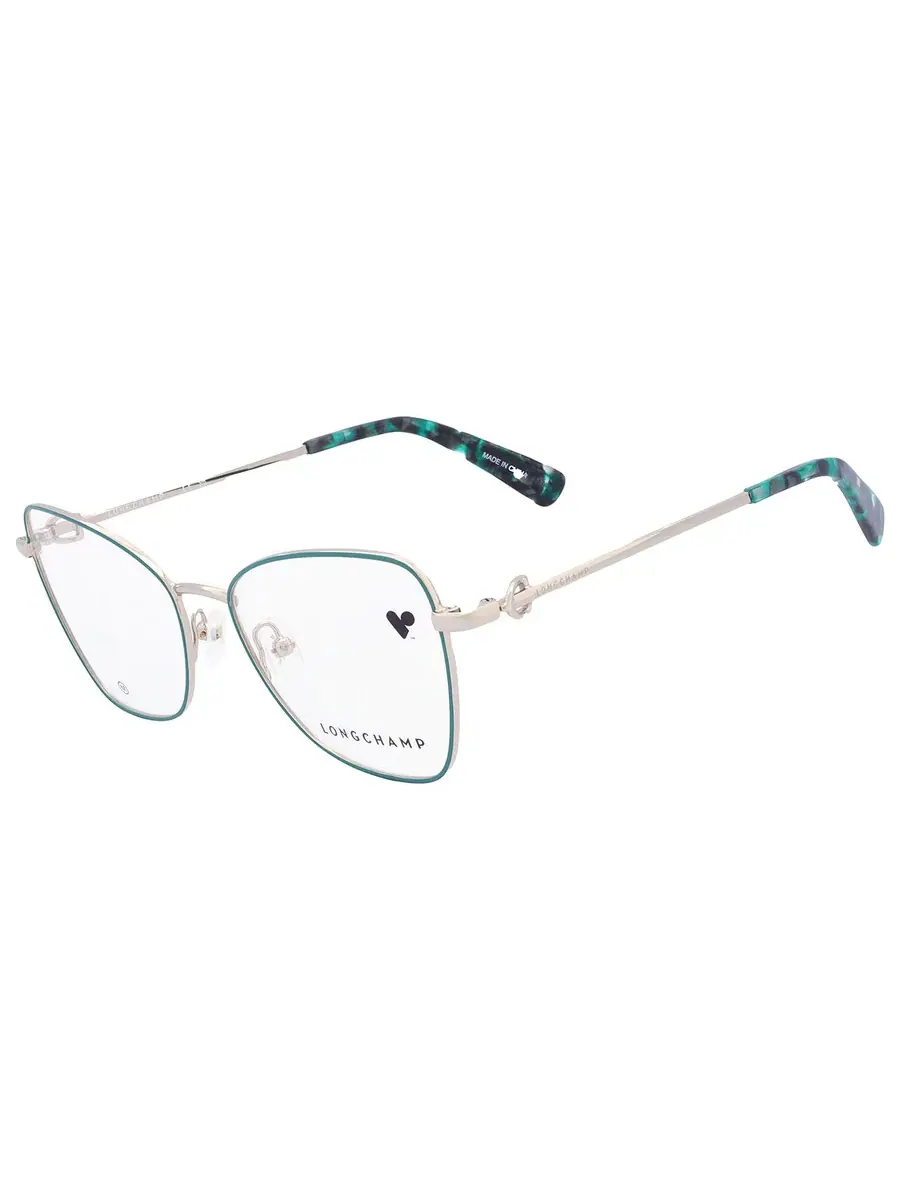 Женские очки Longchamp Demo Butterfly LO2157 711 52, золотистый/зеленый — 4