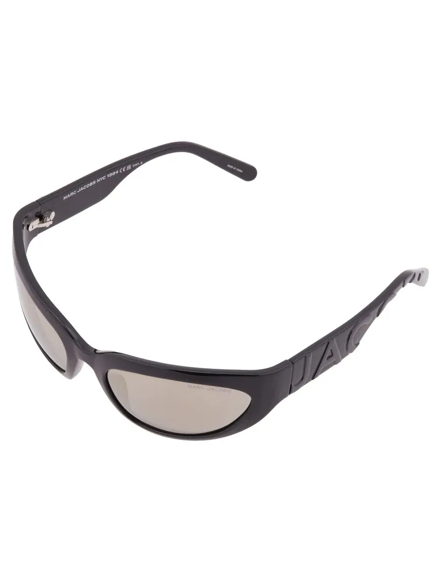 Женские солнцезащитные очки Marc Jacobs Bronze Mirror Wrap MARC 738/S 008A/JO 61 — изображение 3 из 5, черный
