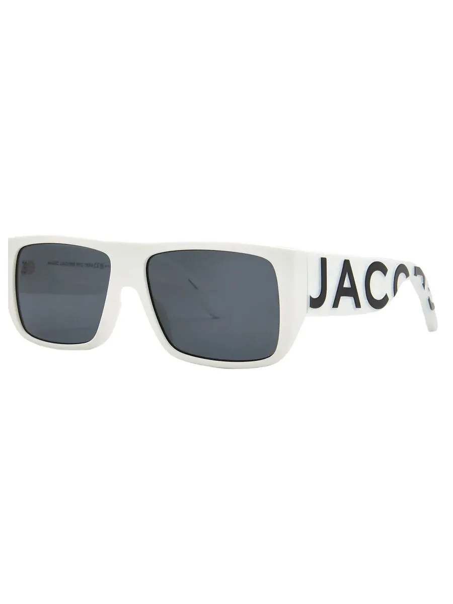Серые унисекс солнцезащитные очки Marc Jacobs Browline MARC LOGO 096/S 0CCP/IR 57 — изображение 2 из 5, белый
