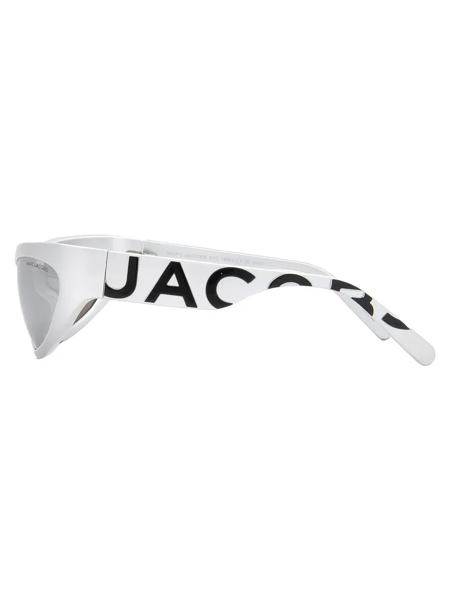 Женские солнцезащитные очки Marc Jacobs Silver Flash Mirror Wrap MARC 738/S 079D/T4 61 — изображение 3 из 5, серебряный