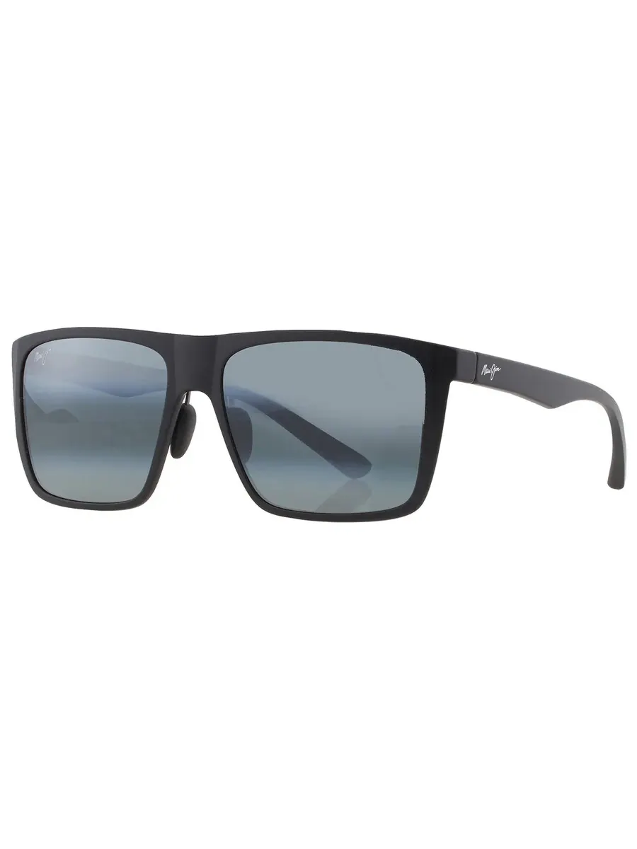 Солнцезащитные очки для мужчин Maui Jim Honokalani нейтрально-серые прямоугольные 455-02 57 — изображение 3 из 5, черный
