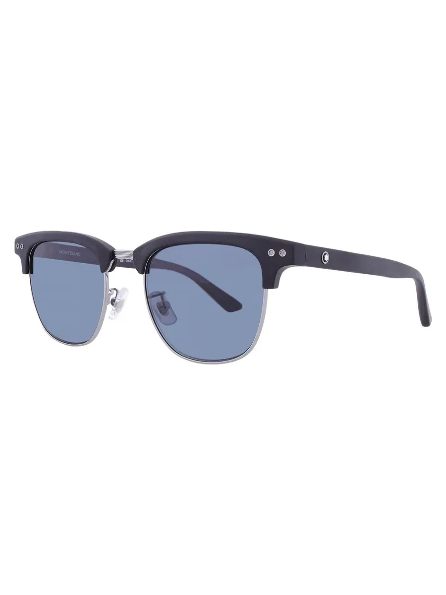Мужские солнцезащитные очки Montblanc Blue Square MB0382S 002 52 — изображение 2 из 4, черный