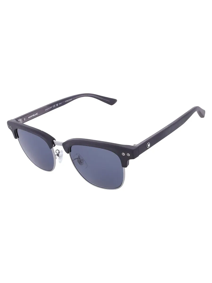 Мужские солнцезащитные очки Montblanc Blue Square MB0382S 002 52 — изображение 3 из 4, черный