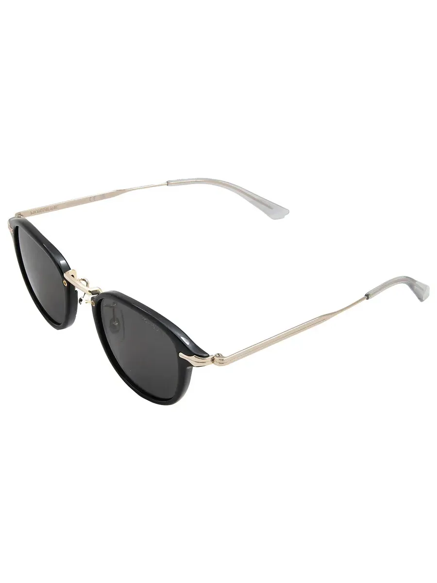 Мужские солнцезащитные очки Montblanc Smoke Square MB0336S 001 48 — изображение 4 из 4, черный