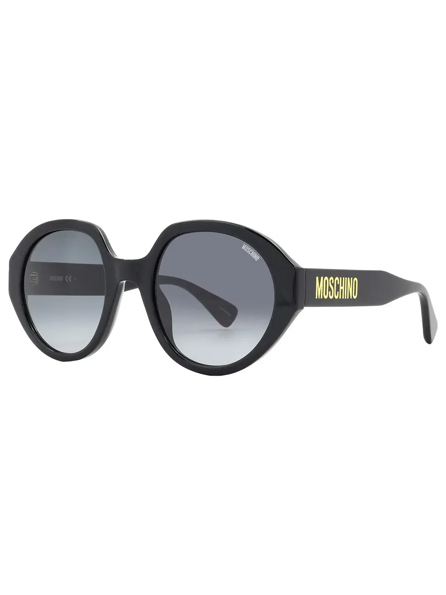 Женские солнцезащитные очки Moschino серого градиента, круглые, модель MOS126/S 0807/9O 53 — изображение 3 из 6, черный