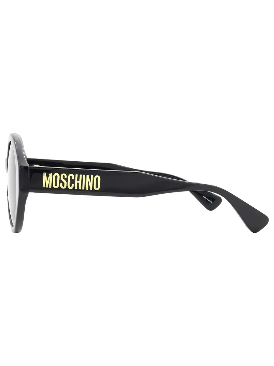 Женские солнцезащитные очки Moschino серого градиента, круглые, модель MOS126/S 0807/9O 53 — изображение 4 из 6, черный