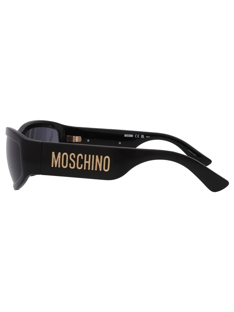 Мужские солнцезащитные очки Moschino Grey Wrap MOS164/S 0807/IR 55 — изображение 5 из 6, черный