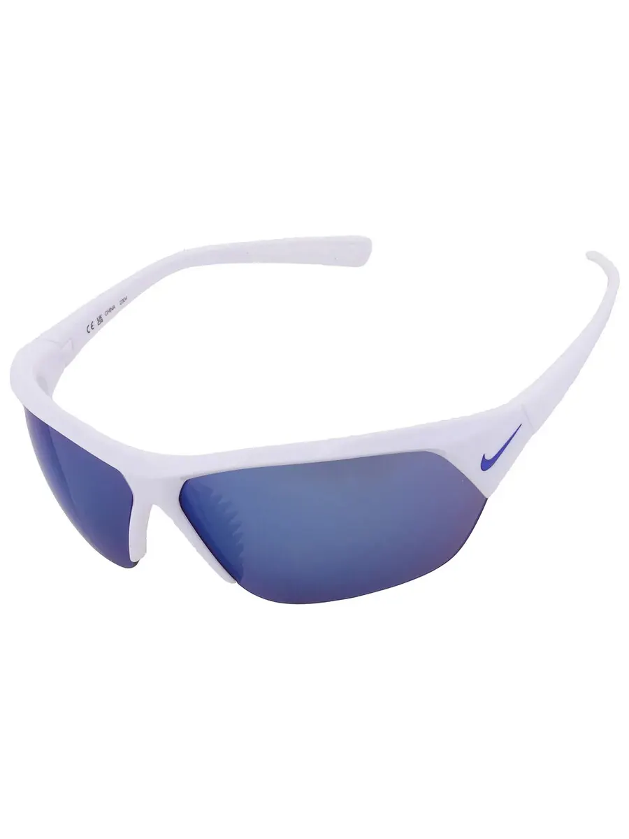Мужские солнцезащитные очки Nike Blue Mirror Wrap NIKE SKYLON ACE FQ4683 104 69 — изображение 3 из 4, белый/серый
