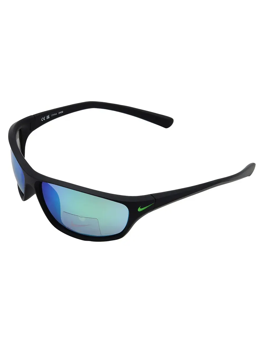 Мужские солнцезащитные очки Nike Green Mirror Wrap NIKE RABID FQ4765 003 63 — изображение 4 из 4, черный/серый