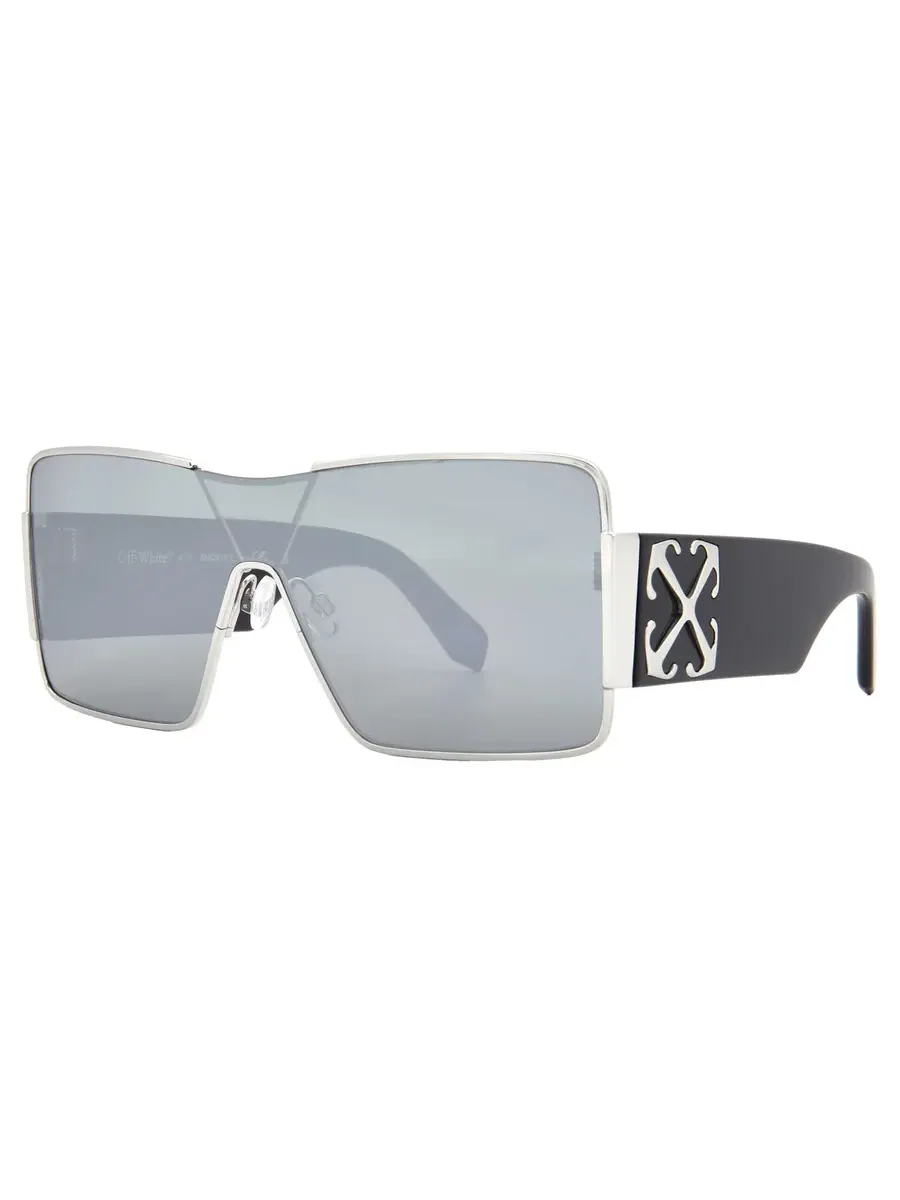 Солнцезащитные очки унисекс Off-White ASPEN Silver Mirror Shield OERI14G 7272 141 — изображение 2 из 4, серый