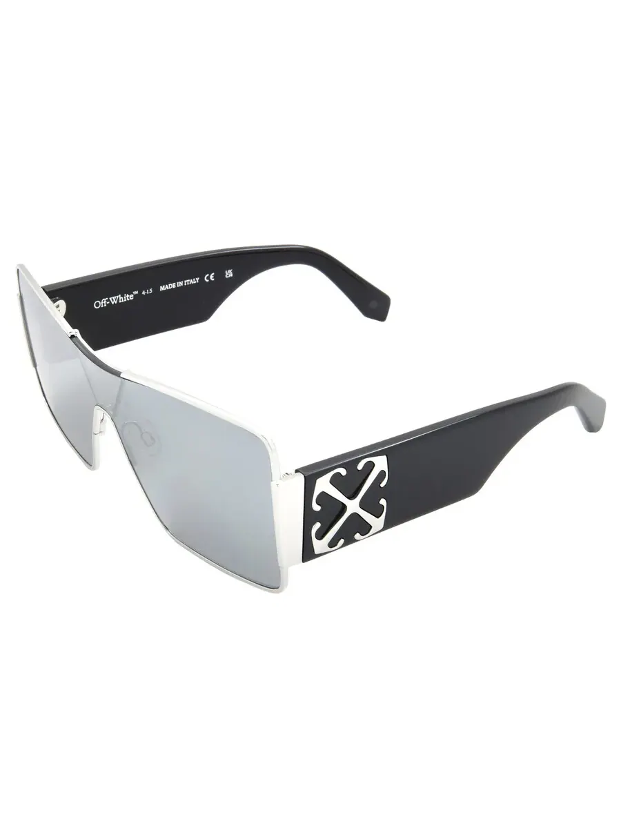 Солнцезащитные очки унисекс Off-White ASPEN Silver Mirror Shield OERI14G 7272 141 — изображение 4 из 4, серый