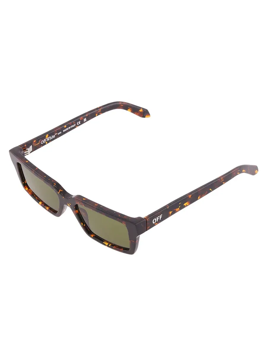 Солнцезащитные очки универсальные прямоугольные Off-White WARREN Green OERI13A 6055 54 — изображение 3 из 4, хавана