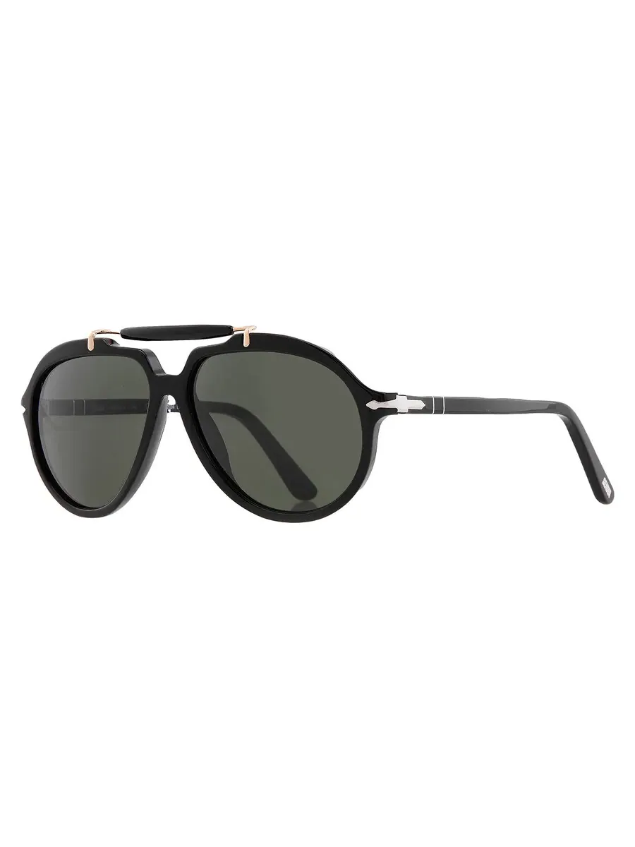 Солнцезащитные очки Persol Green Pilot унисекс PO0202S 95/31 57 — изображение 2 из 5, черный