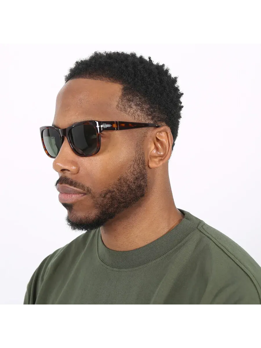 Солнцезащитные очки Persol Green Square унисекс PO3313S 24/31 55 — изображение 2 из 6, коричневый