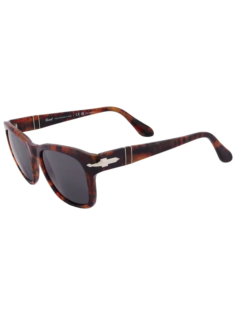Поляризованные черные квадратные солнцезащитные очки Persol унисекс PO3313S 108/48 52 — изображение 3 из 6, кофейный