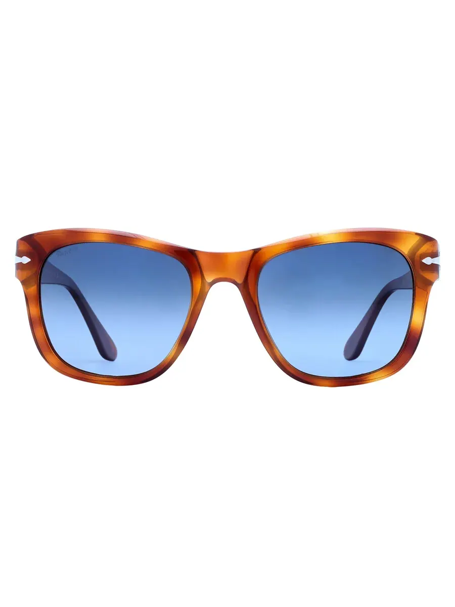 Поляризованные синие градиентные квадратные солнцезащитные очки Persol унисекс PO3313S 96/S3 52