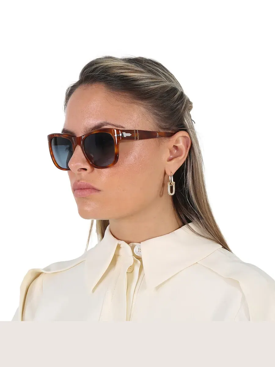 Поляризованные синие градиентные квадратные солнцезащитные очки Persol унисекс PO3313S 96/S3 52 — изображение 2 из 6, синий