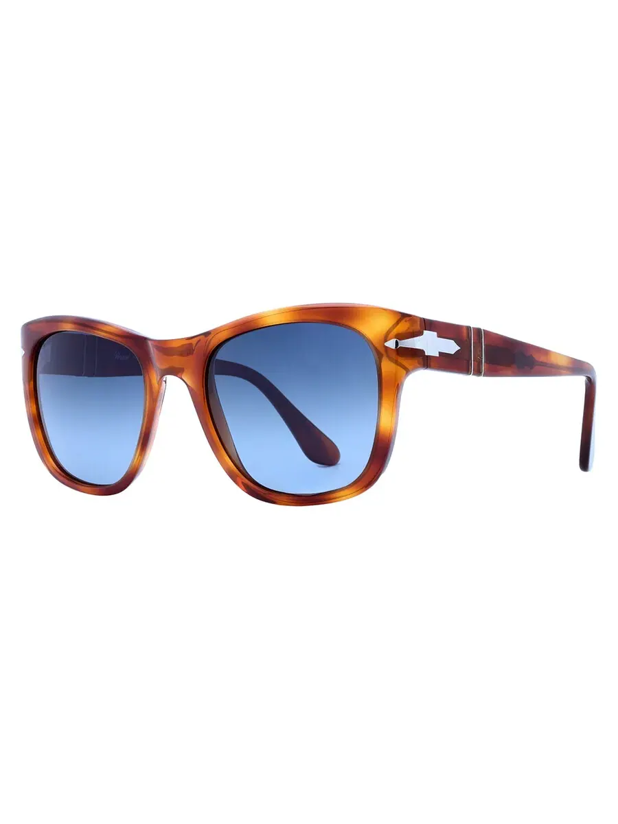 Поляризованные синие градиентные квадратные солнцезащитные очки Persol унисекс PO3313S 96/S3 52 — изображение 3 из 6, синий