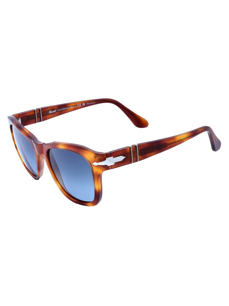 Поляризованные синие градиентные квадратные солнцезащитные очки Persol унисекс PO3313S 96/S3 52 — изображение 4 из 6, синий