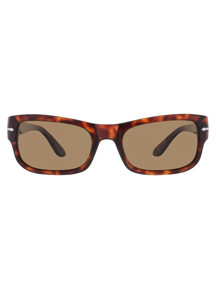 Поляризованные коричневые прямоугольные солнцезащитные очки Persol унисекс PO3326S 24/57 57