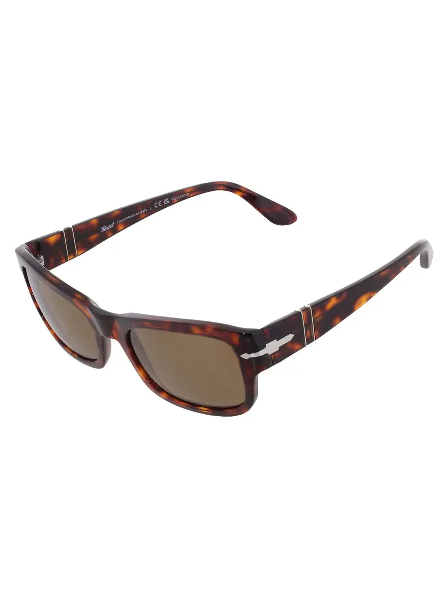 Поляризованные коричневые прямоугольные солнцезащитные очки Persol унисекс PO3326S 24/57 57 — изображение 3 из 5, хавана