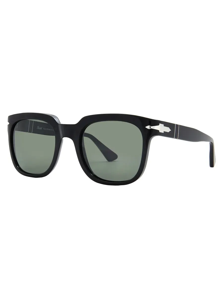 Поляризованные зеленые квадратные солнцезащитные очки унисекс Persol PO3323S 95/58 53 — изображение 2 из 5, черный