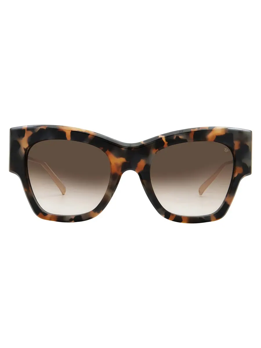 Женские солнцезащитные очки Philipp Plein Brown Gradient Butterfly SPP120M 0KHA 53 — коричневый