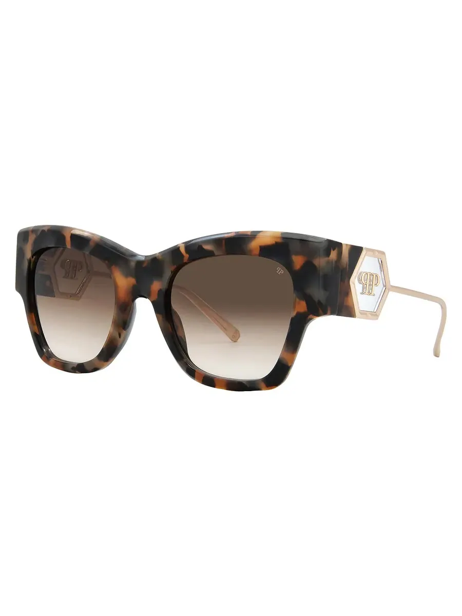 Женские солнцезащитные очки Philipp Plein Brown Gradient Butterfly SPP120M 0KHA 53 — изображение 2 из 4, хавана