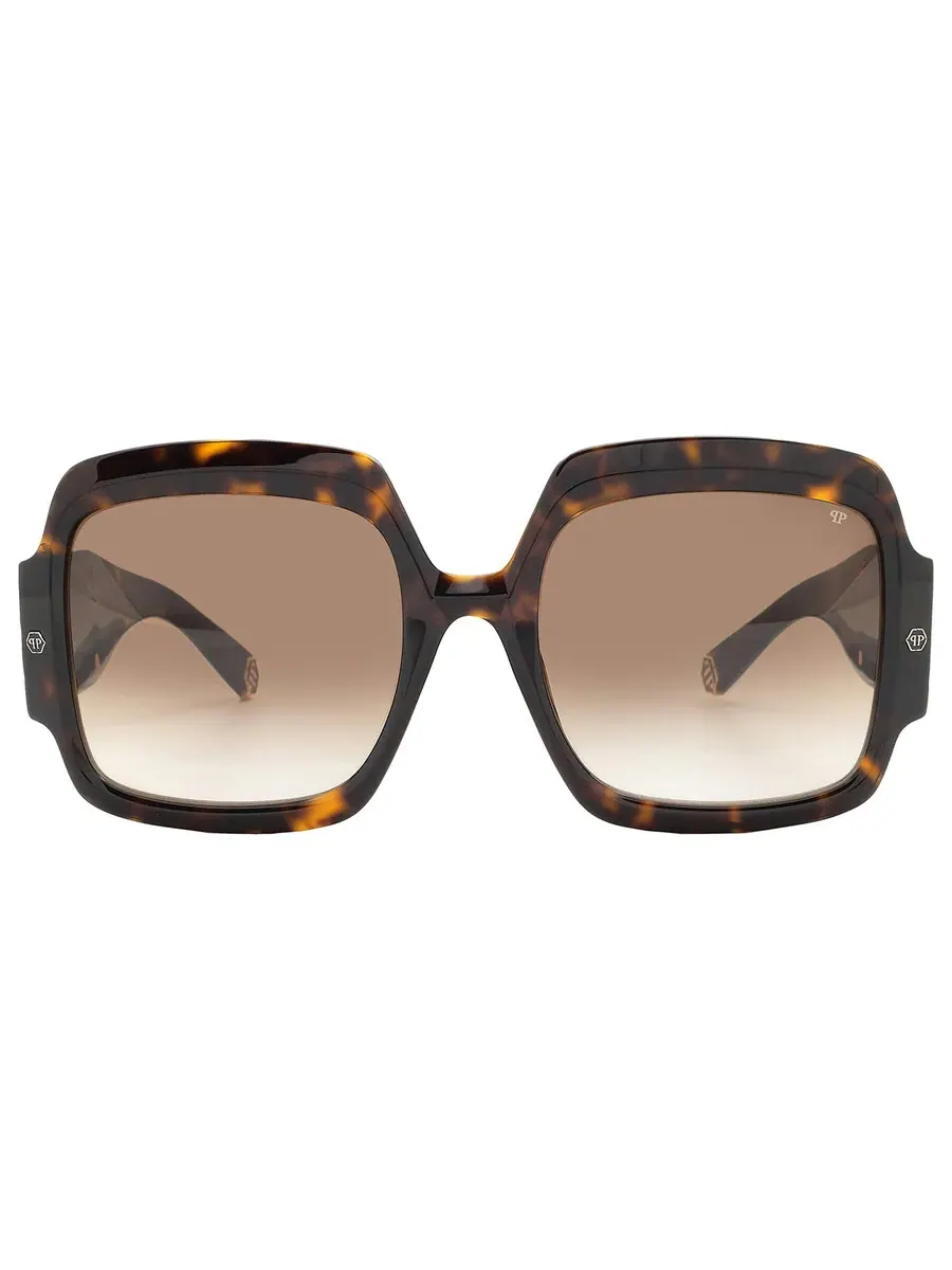 Женские солнцезащитные очки Philipp Plein Brown Square SPP038M 0722 56 — коричневый