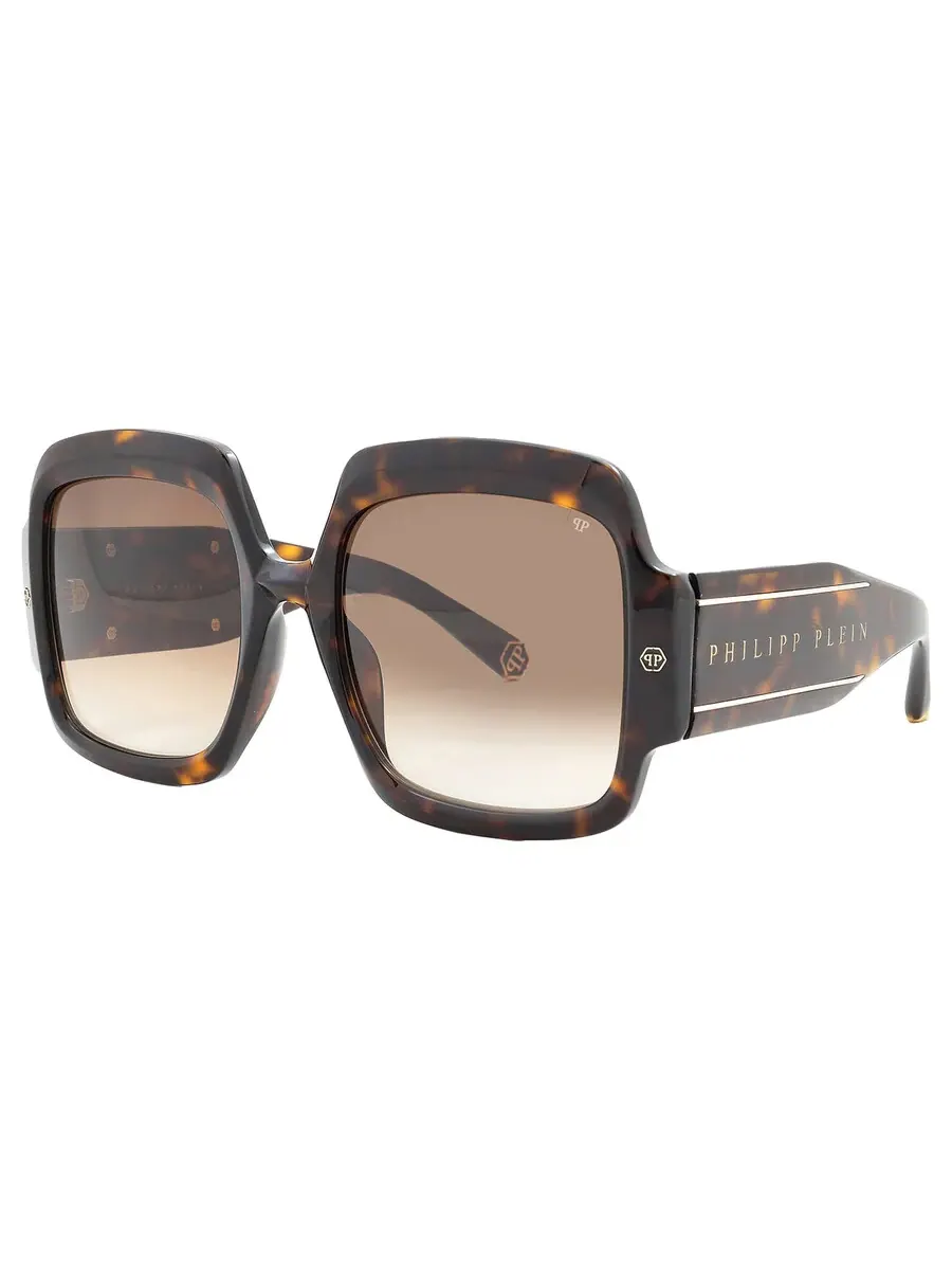 Женские солнцезащитные очки Philipp Plein Brown Square SPP038M 0722 56 — изображение 3 из 5, коричневый