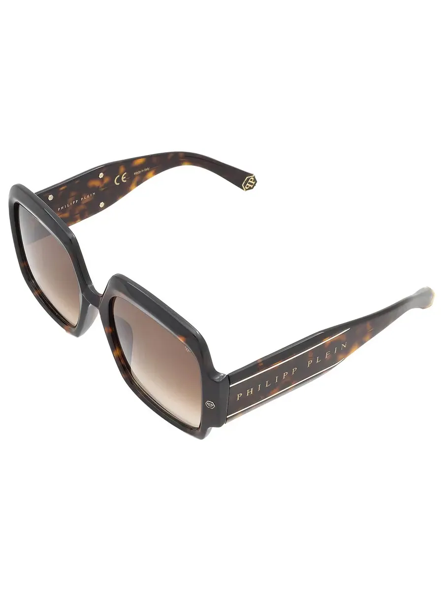 Женские солнцезащитные очки Philipp Plein Brown Square SPP038M 0722 56 — изображение 5 из 5, коричневый