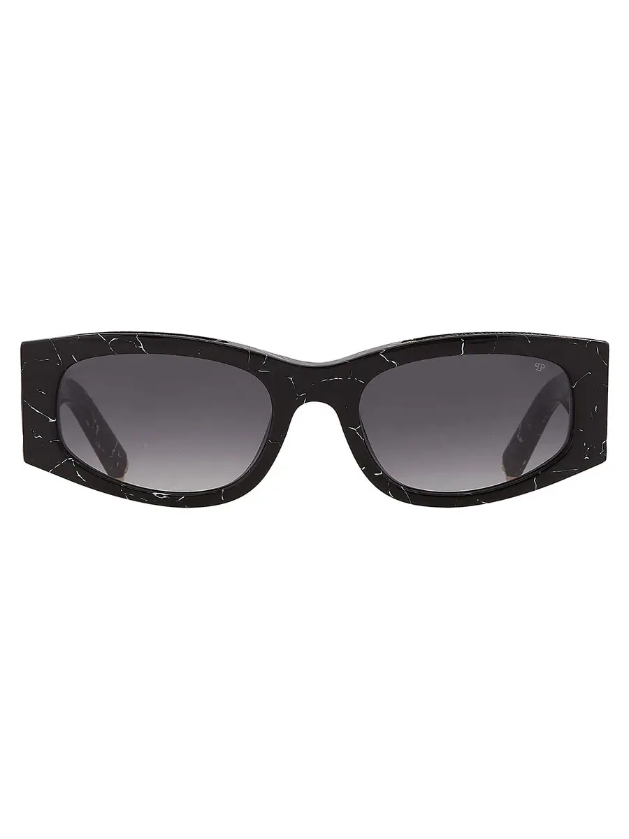 Серые градиентные овальные женские солнцезащитные очки Philipp Plein SPP025S 0869 55