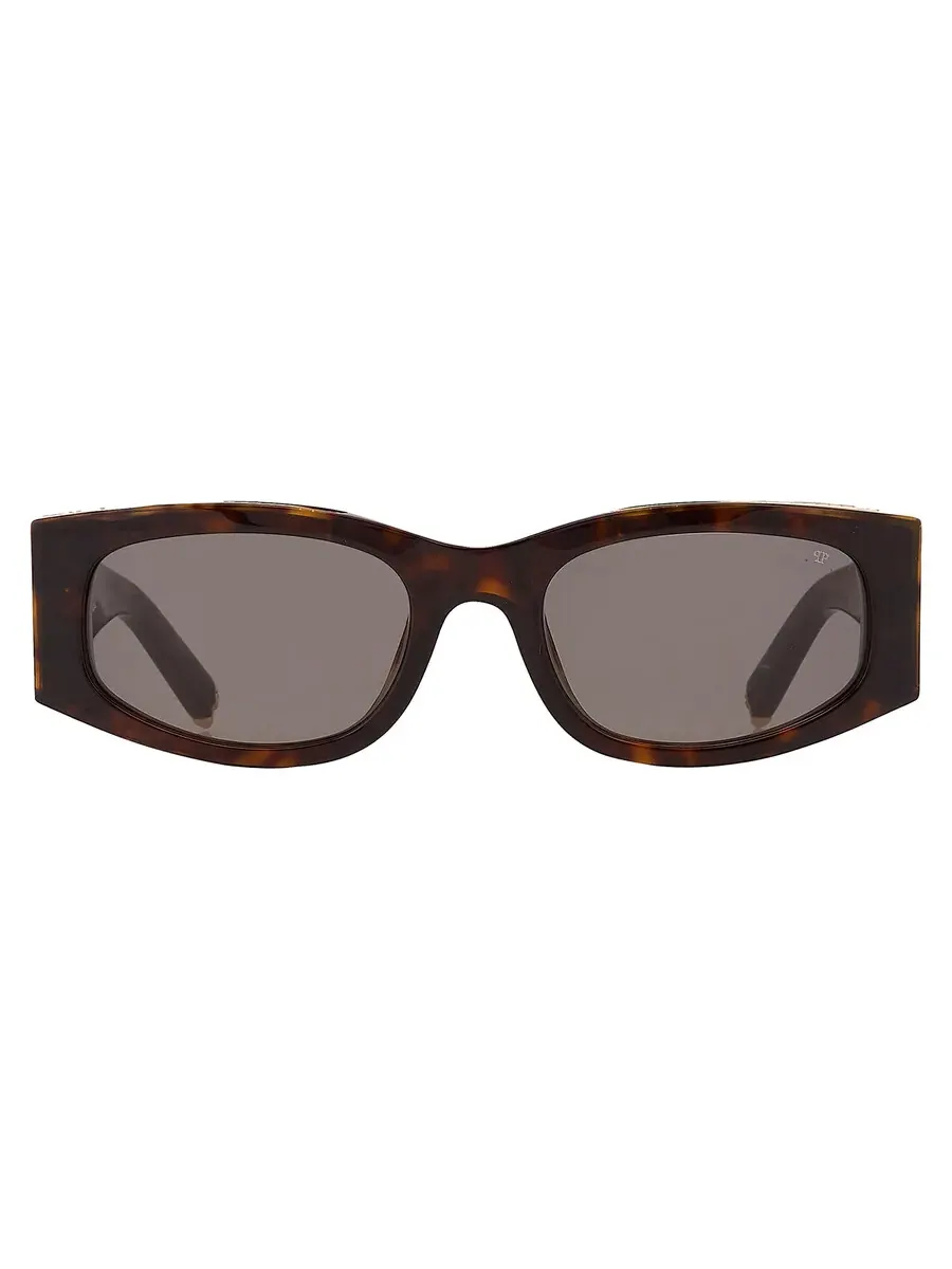 Женские серые овальные солнцезащитные очки Philipp Plein SPP025S 0722 55