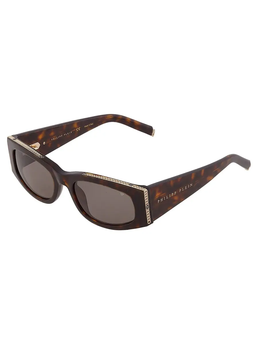 Женские серые овальные солнцезащитные очки Philipp Plein SPP025S 0722 55 — изображение 4 из 5, серый