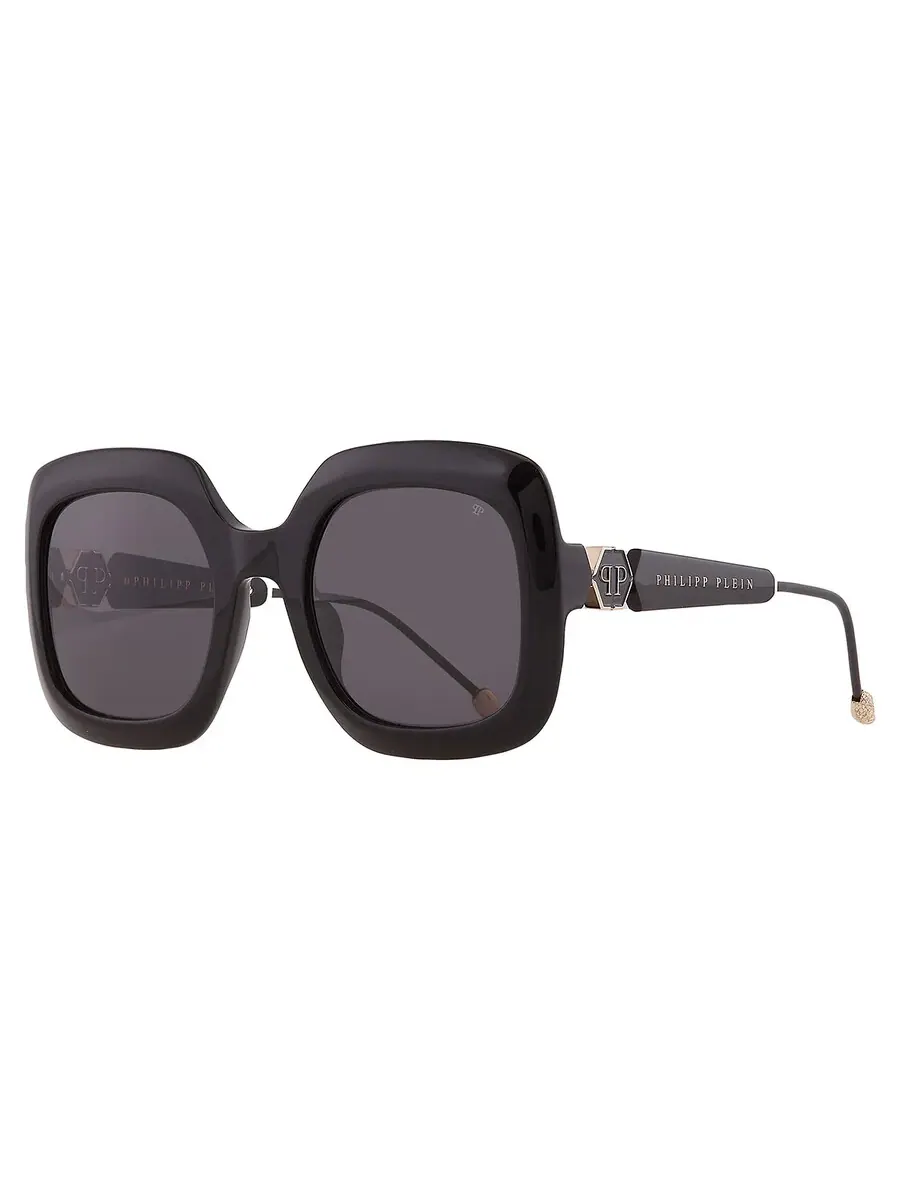 Серые квадратные женские солнцезащитные очки Philipp Plein SPP065S 0700 55 — изображение 3 из 5, серый