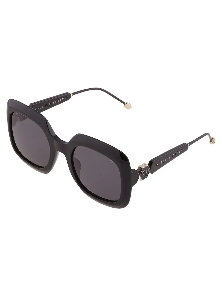 Серые квадратные женские солнцезащитные очки Philipp Plein SPP065S 0700 55 — изображение 4 из 5, серый